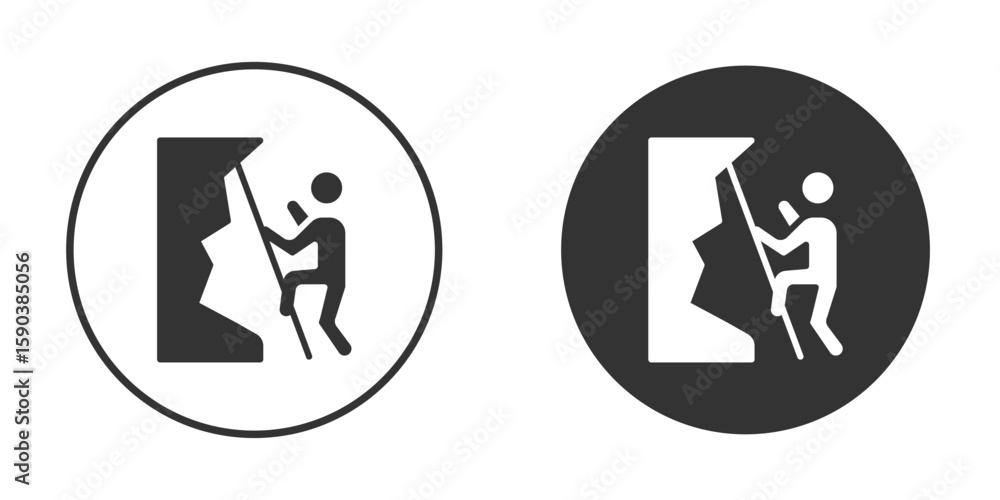 Fototapeta premium People Climbing icon vector clipart in black colors. suitable for graphic work