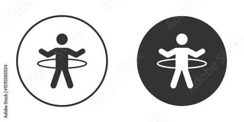 People Hula hop icon vector clipart in black colors. suitable for graphic work