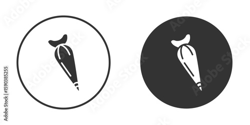 Pastry bag icon vector clipart in black colors. suitable for graphic work