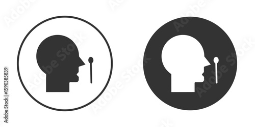 Nasal swab icon vector clipart in black colors. suitable for graphic work