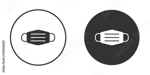 Medical mask icon vector clipart in black colors. suitable for graphic work
