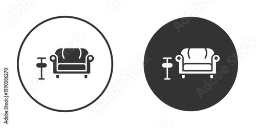 Lounge icon vector clipart in black colors. suitable for graphic work
