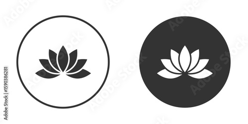 Lotus flower icon vector clipart in black colors. suitable for graphic work