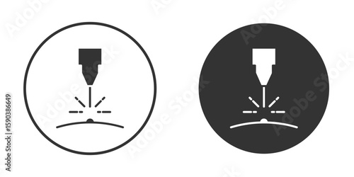Laser machine icon vector clipart in black colors. suitable for graphic work