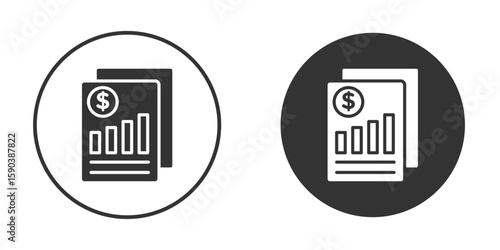 Income statement icon vector clipart in black colors. suitable for graphic work