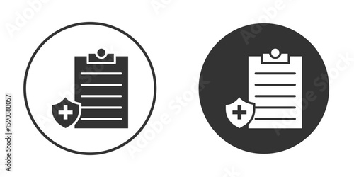 Health insurance icon vector clipart in black colors. suitable for graphic work