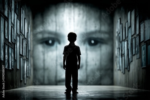 Child silhouette and faded photos: a haunting historical contrast. Education oversight. Historic abuse investigation now covers all schools. Education checks. School records.