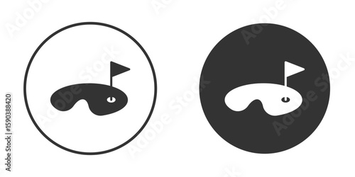 Golf yard icon vector clipart in black colors. suitable for graphic work