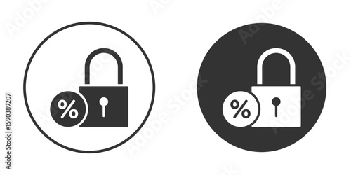 Fixed rate mortgage icon vector clipart in black colors. suitable for graphic work