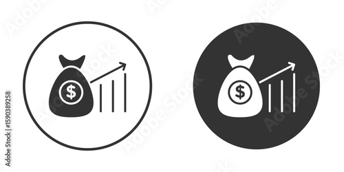 Fiscal policy icon vector clipart in black colors. suitable for graphic work