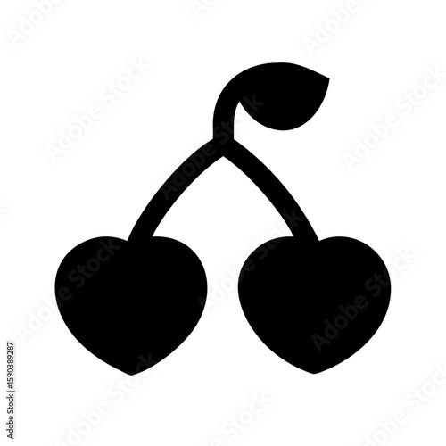 Heart shaped cherries icon vector illustration