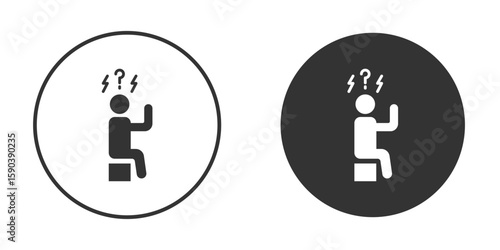Depression icon vector clipart in black colors. suitable for graphic work