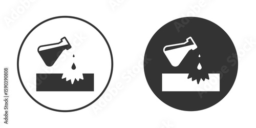 Corrosive substance icon vector clipart in black colors. suitable for graphic work