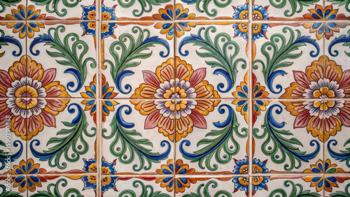 Wallpaper Mural Cultural immersion connects people. Colorful decorative tile pattern featuring floral designs and intricate motifs. Torontodigital.ca