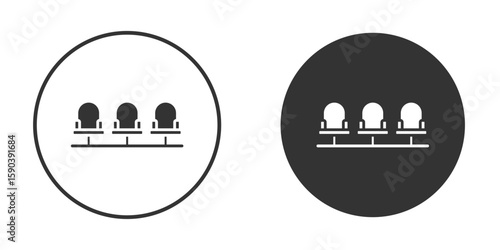 Cinema seat icon vector clipart in black colors. suitable for graphic work