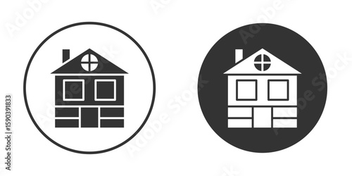 Chalet icon vector clipart in black colors. suitable for graphic work