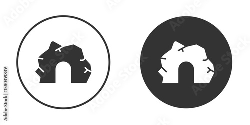 cave icon vector clipart in black colors. suitable for graphic work