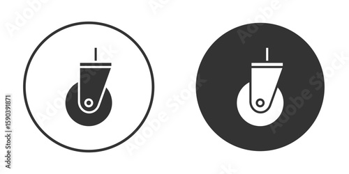 Cart trolley wheel icon vector clipart in black colors. suitable for graphic work