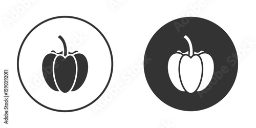 Capsicum icon vector clipart in black colors. suitable for graphic work