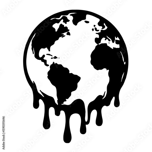 Melting Earth Planet - Global Warming and Climate Change Environmental Concern