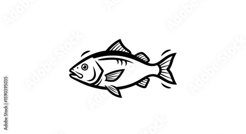 Vector discover fresh fish illustration vector design for seafood restaurants and fishing enthusiasts vector art