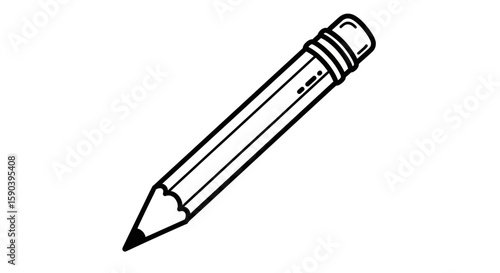 Vector illustration of a pencil drawing tool for sketching writing and art supplies for students and artists