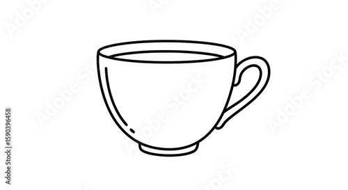 Vector minimalist coffee cup vector illustration for cafe menu design and morning beverage concept line art drawing