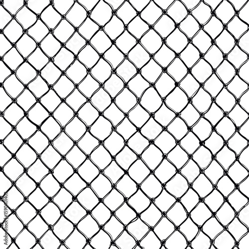 Close-up of black chain link fence pattern for texture. Vector illustration