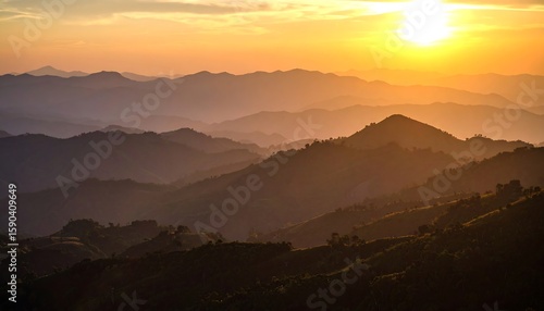 Majestic mountain range at sunset (1)