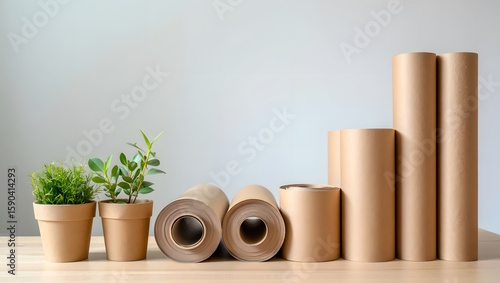 Sustainable kraft paper rolls for eco friendly packaging and craft projects materials