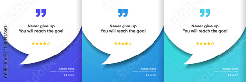 3D bubble testimonial banner, quote, infographic. Social media post template designs for quotes. Empty speech bubbles, quote bubbles and text box. Vector Illustration EPS10.