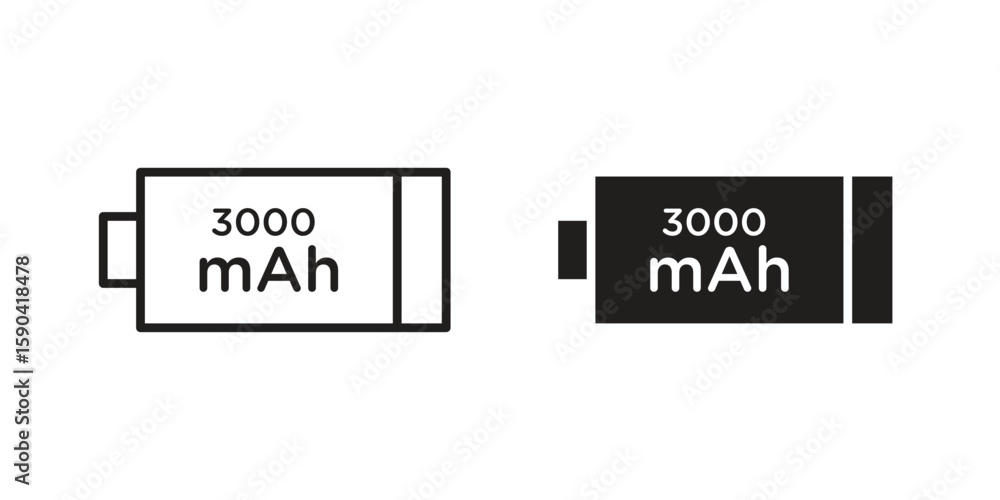Obraz premium mAh icon. vector flat and line symbols. Vector Graphics.