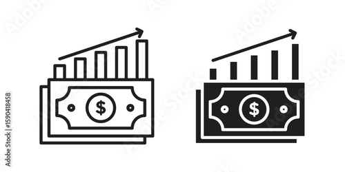 capital gain icon. vector flat and line symbols. Vector Graphics.