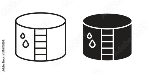 Water tank icon. vector flat and line symbols. Vector Graphics.