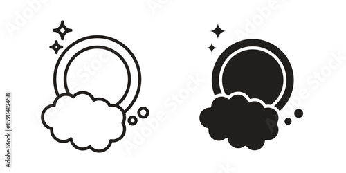 Washing dishes icon. vector flat and line symbols. Vector Graphics.