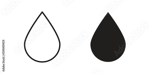 Water drop icon. vector flat and line symbols. Vector Graphics.