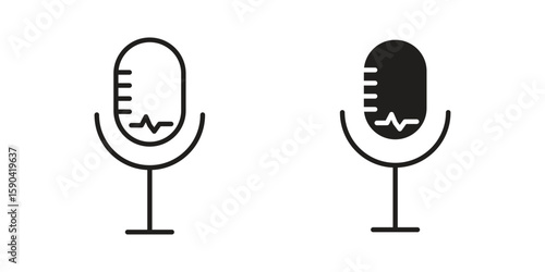 Voice recognition icon. vector flat and line symbols. Vector Graphics.