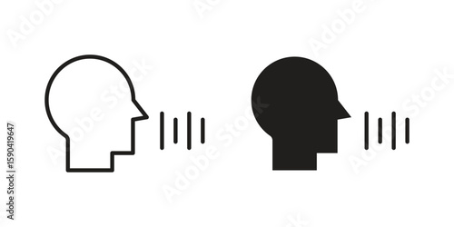 Voice control icon. vector flat and line symbols. Vector Graphics.
