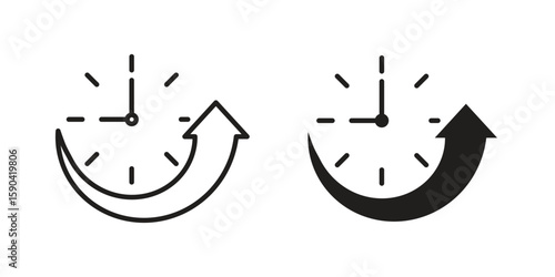 Uptime and downtime icon. vector flat and line symbols. Vector Graphics.