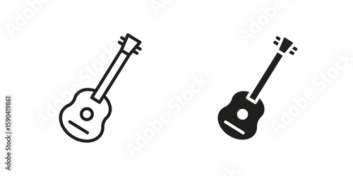 Ukulele icon. vector flat and line symbols. Vector Graphics.
