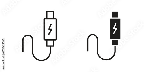 USB type c icon. vector flat and line symbols. Vector Graphics.