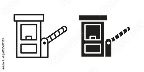 Toll road icon. vector flat and line symbols. Vector Graphics.