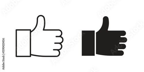 Thumb up icon. vector flat and line symbols. Vector Graphics.