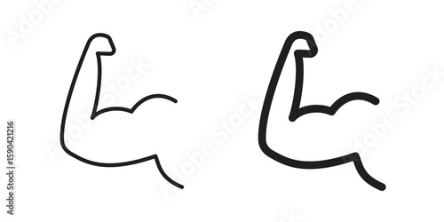 Strong arm icon. vector flat and line symbols. Vector Graphics.
