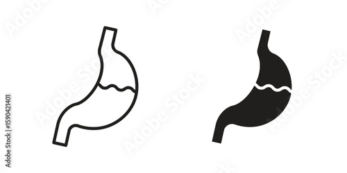 Stomach with Liquids icon. vector flat and line symbols. Vector Graphics.