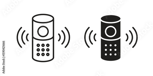 Smart speaker icon. vector flat and line symbols. Vector Graphics.