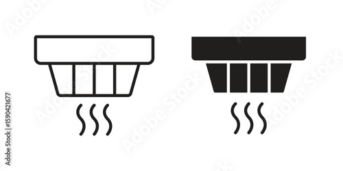 Smoke detector icon. vector flat and line symbols. Vector Graphics.