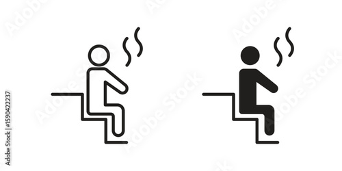 Sauna icon. vector flat and line symbols. Vector Graphics.