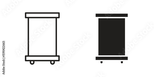 Roll up banners icon. vector flat and line symbols. Vector Graphics.