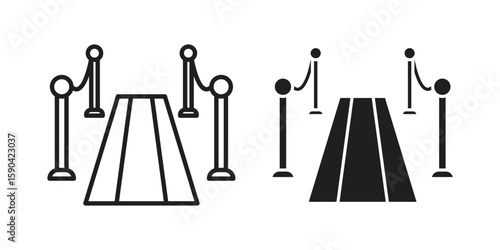 Red carpet icon. vector flat and line symbols. Vector Graphics.